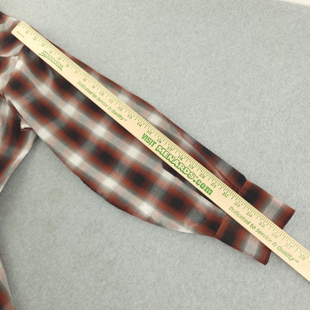 Ely Cattleman Shirt Mens XLT Red Plaid Long Sleeve Western Pearl Snap Tall - Picture 9 of 9